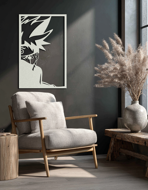 Load image into Gallery viewer, Naruto Inspired Metal Wall Art – Minimalist Ninja Silhouette Panel- KAF624