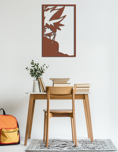 Load image into Gallery viewer, Naruto Inspired Metal Wall Art – Minimalist Ninja Silhouette Panel- KAF624