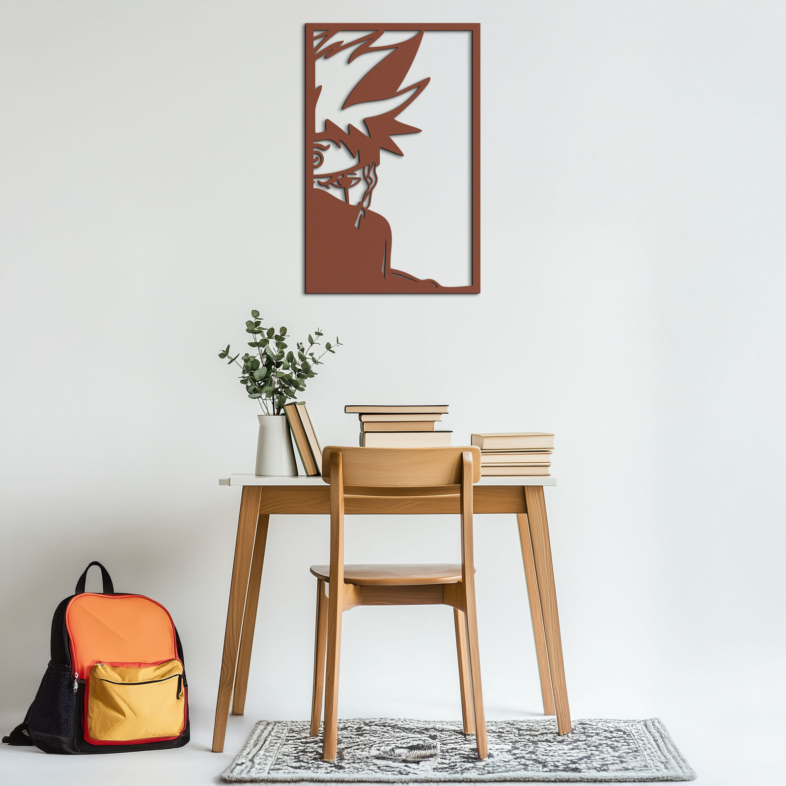 Naruto Inspired Metal Wall Art – Minimalist Ninja Silhouette Panel- KAF624