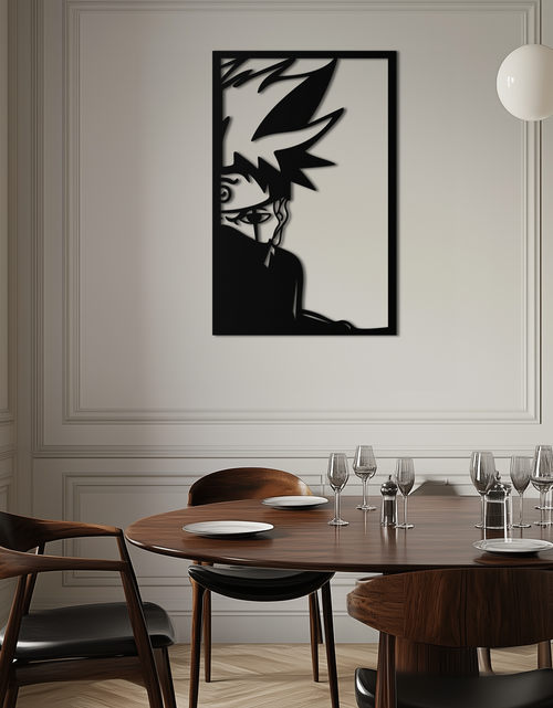 Load image into Gallery viewer, Naruto Inspired Metal Wall Art – Minimalist Ninja Silhouette Panel- KAF624