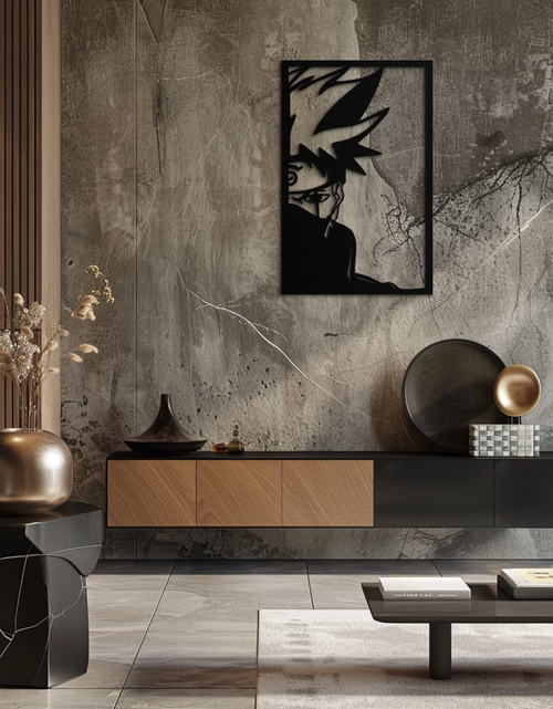 Load image into Gallery viewer, Naruto Inspired Metal Wall Art – Minimalist Ninja Silhouette Panel- KAF624