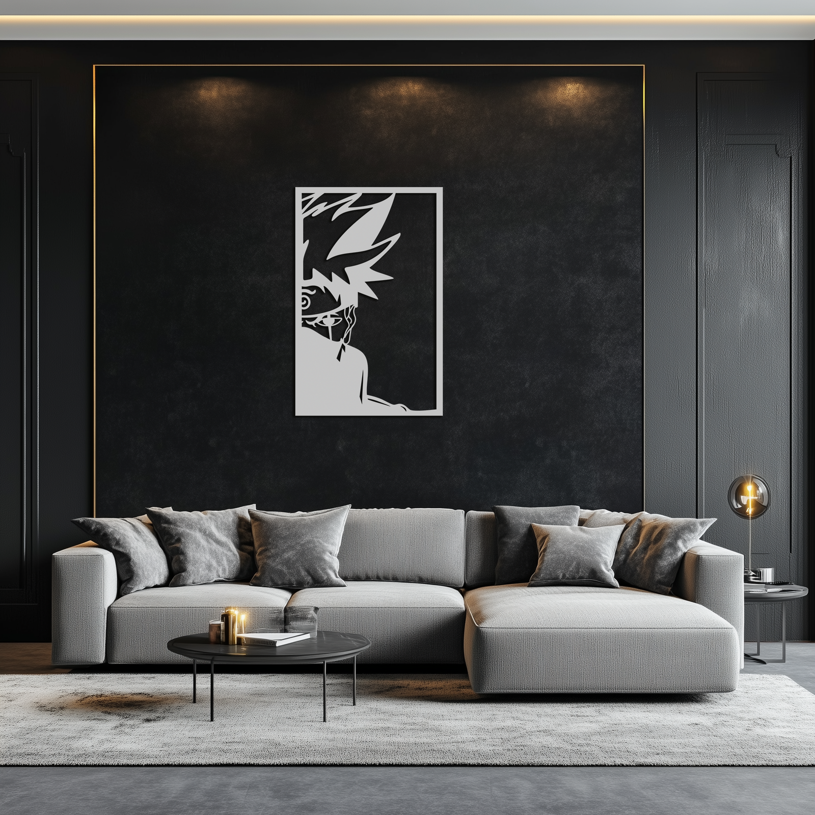 Naruto Inspired Metal Wall Art – Minimalist Ninja Silhouette Panel- KAF624