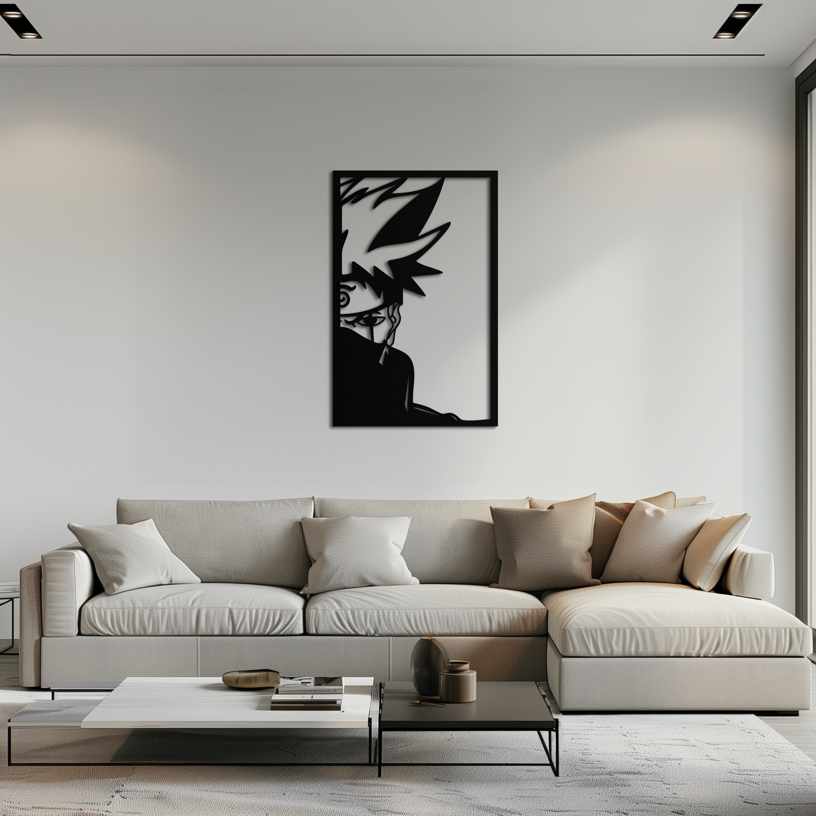 Naruto Inspired Metal Wall Art – Minimalist Ninja Silhouette Panel- KAF624