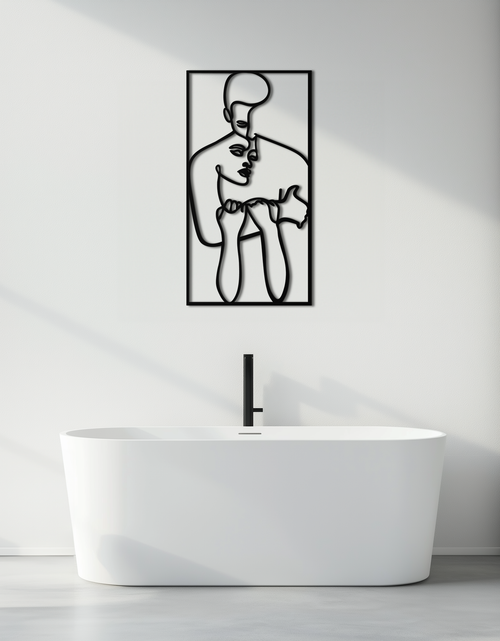 Load image into Gallery viewer, act Couple Line Art Metal Wall Decor Abstr– Modern Minimalist Love Artwork- KAF625