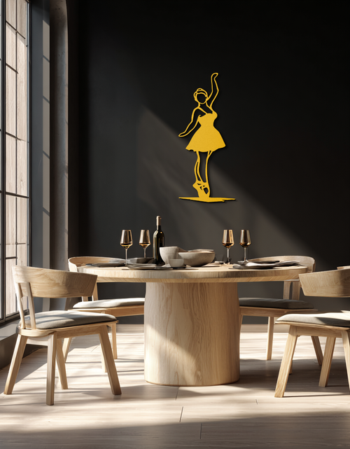 Load image into Gallery viewer, Elegant Ballerina Metal Wall Art – Graceful Dance Silhouette for Home Decor- KAF626