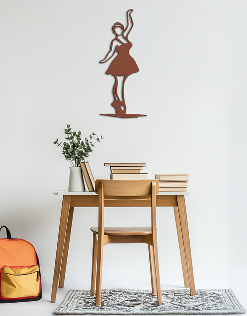 Load image into Gallery viewer, Elegant Ballerina Metal Wall Art – Graceful Dance Silhouette for Home Decor- KAF626