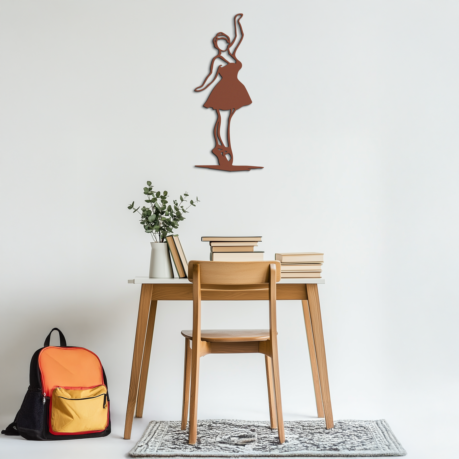 Elegant Ballerina Metal Wall Art – Graceful Dance Silhouette for Home Decor- KAF626