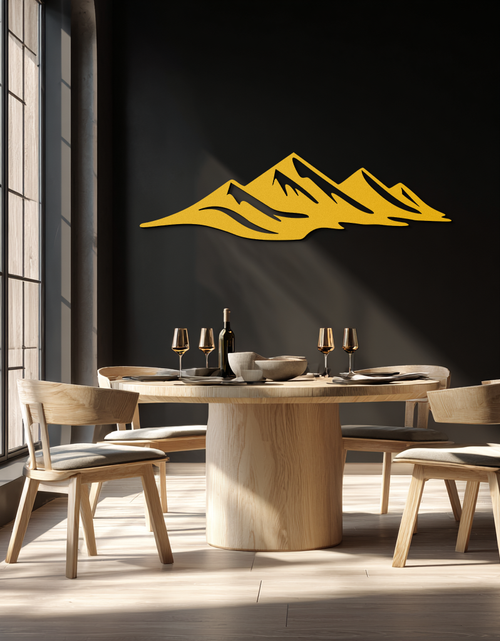 Load image into Gallery viewer, Mountain Silhouette Metal Wall Art – Horizontal Nature-Inspired Panel Decor- KAF627