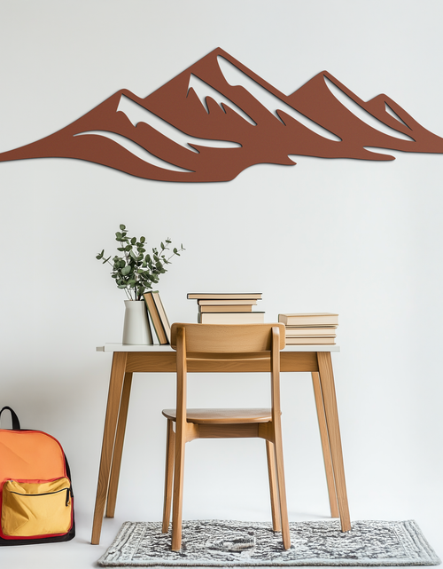 Load image into Gallery viewer, Mountain Silhouette Metal Wall Art – Horizontal Nature-Inspired Panel Decor- KAF627
