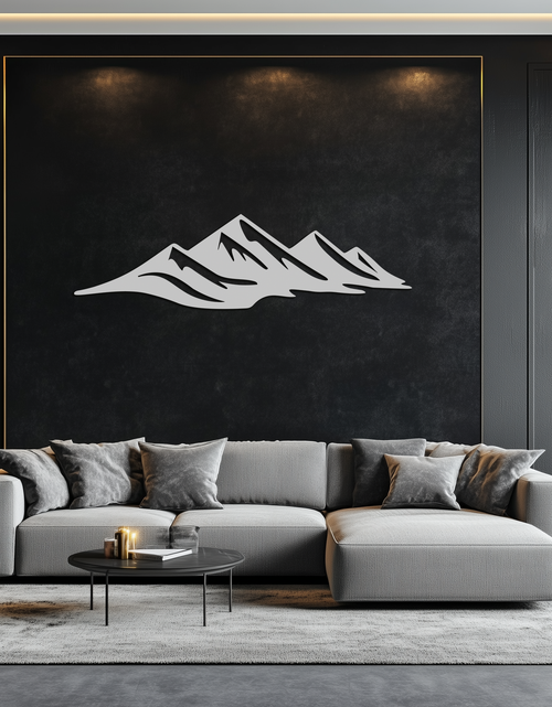 Load image into Gallery viewer, Mountain Silhouette Metal Wall Art – Horizontal Nature-Inspired Panel Decor- KAF627