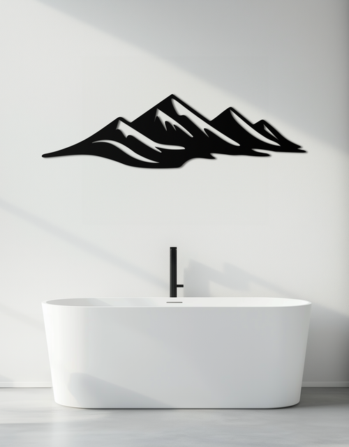 Load image into Gallery viewer, Mountain Silhouette Metal Wall Art – Horizontal Nature-Inspired Panel Decor- KAF627