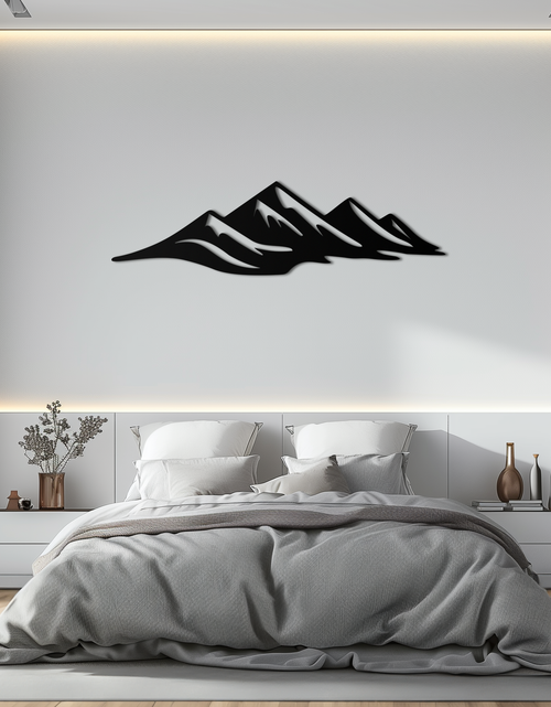 Load image into Gallery viewer, Mountain Silhouette Metal Wall Art – Horizontal Nature-Inspired Panel Decor- KAF627
