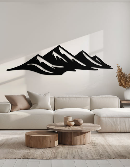Load image into Gallery viewer, Mountain Silhouette Metal Wall Art – Horizontal Nature-Inspired Panel Decor- KAF627