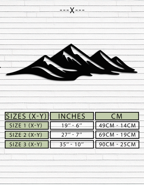 Load image into Gallery viewer, Mountain Silhouette Metal Wall Art – Horizontal Nature-Inspired Panel Decor- KAF627