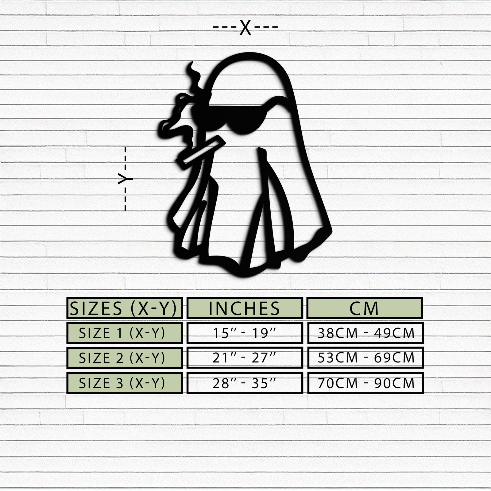 Cool Ghost Metal Wall Art – Smoking Ghost with Sunglasses Modern Decor- KAF629