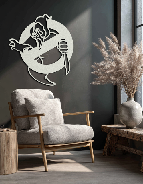 Load image into Gallery viewer, Ghost Scream Inspired Metal Wall Art – Horror Comedy Themed Home Decor Panel- KAF638