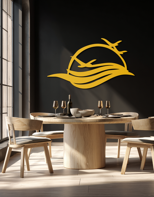 Load image into Gallery viewer, Flying Birds Over Sunset Metal Wall Art – Modern Nature-Inspired Silhouette Decor - KAF644