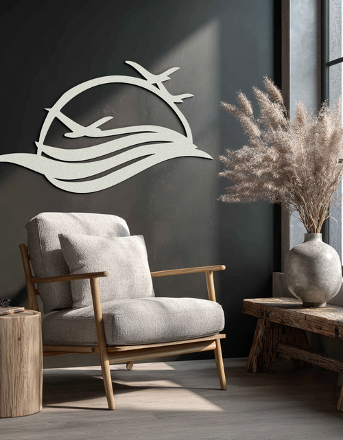 Load image into Gallery viewer, Flying Birds Over Sunset Metal Wall Art – Modern Nature-Inspired Silhouette Decor - KAF644