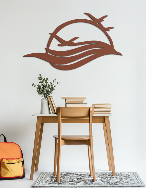Load image into Gallery viewer, Flying Birds Over Sunset Metal Wall Art – Modern Nature-Inspired Silhouette Decor - KAF644