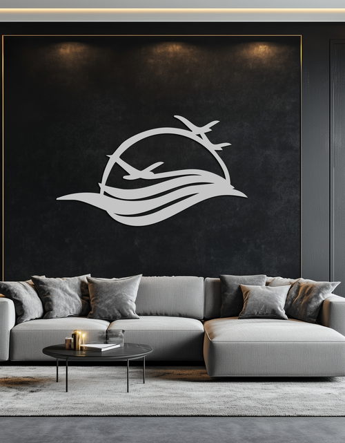 Load image into Gallery viewer, Flying Birds Over Sunset Metal Wall Art – Modern Nature-Inspired Silhouette Decor - KAF644
