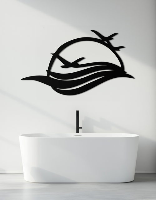 Load image into Gallery viewer, Flying Birds Over Sunset Metal Wall Art – Modern Nature-Inspired Silhouette Decor - KAF644