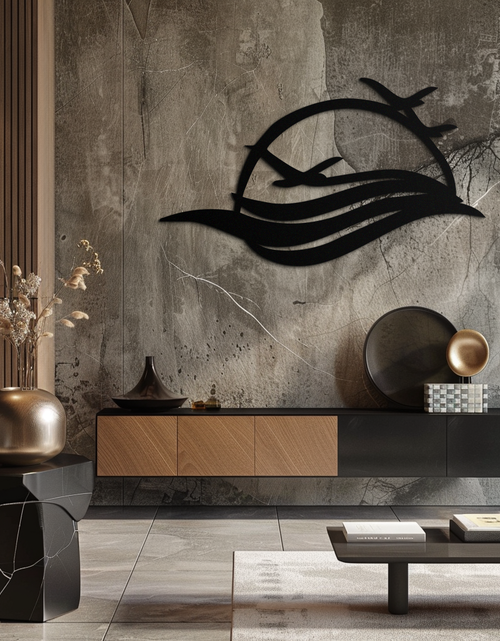 Load image into Gallery viewer, Flying Birds Over Sunset Metal Wall Art – Modern Nature-Inspired Silhouette Decor - KAF644