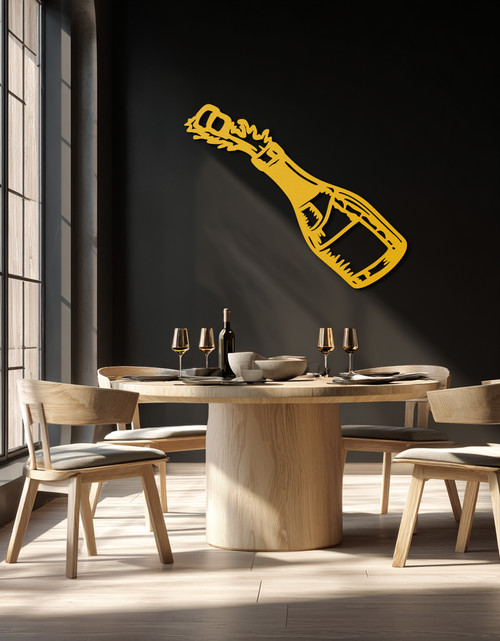 Load image into Gallery viewer, Champagne Bottle Explosion Metal Wall Art – Celebration-Themed Modern Decor for Bars and Kitchens- KAF646