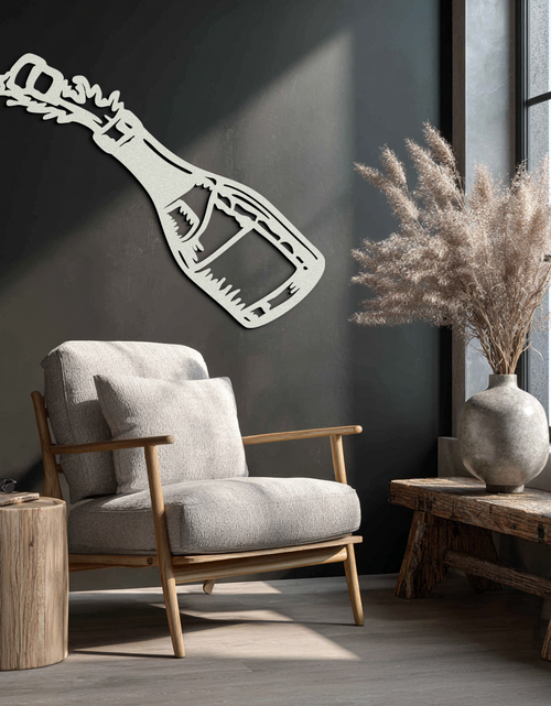 Load image into Gallery viewer, Champagne Bottle Explosion Metal Wall Art – Celebration-Themed Modern Decor for Bars and Kitchens- KAF646