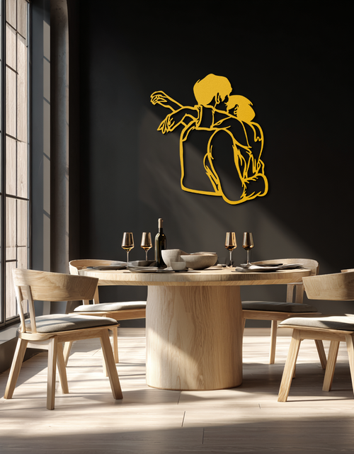 Load image into Gallery viewer, Embracing Couple Metal Wall Art – Romantic Silhouette for Modern Interiors- KAF647