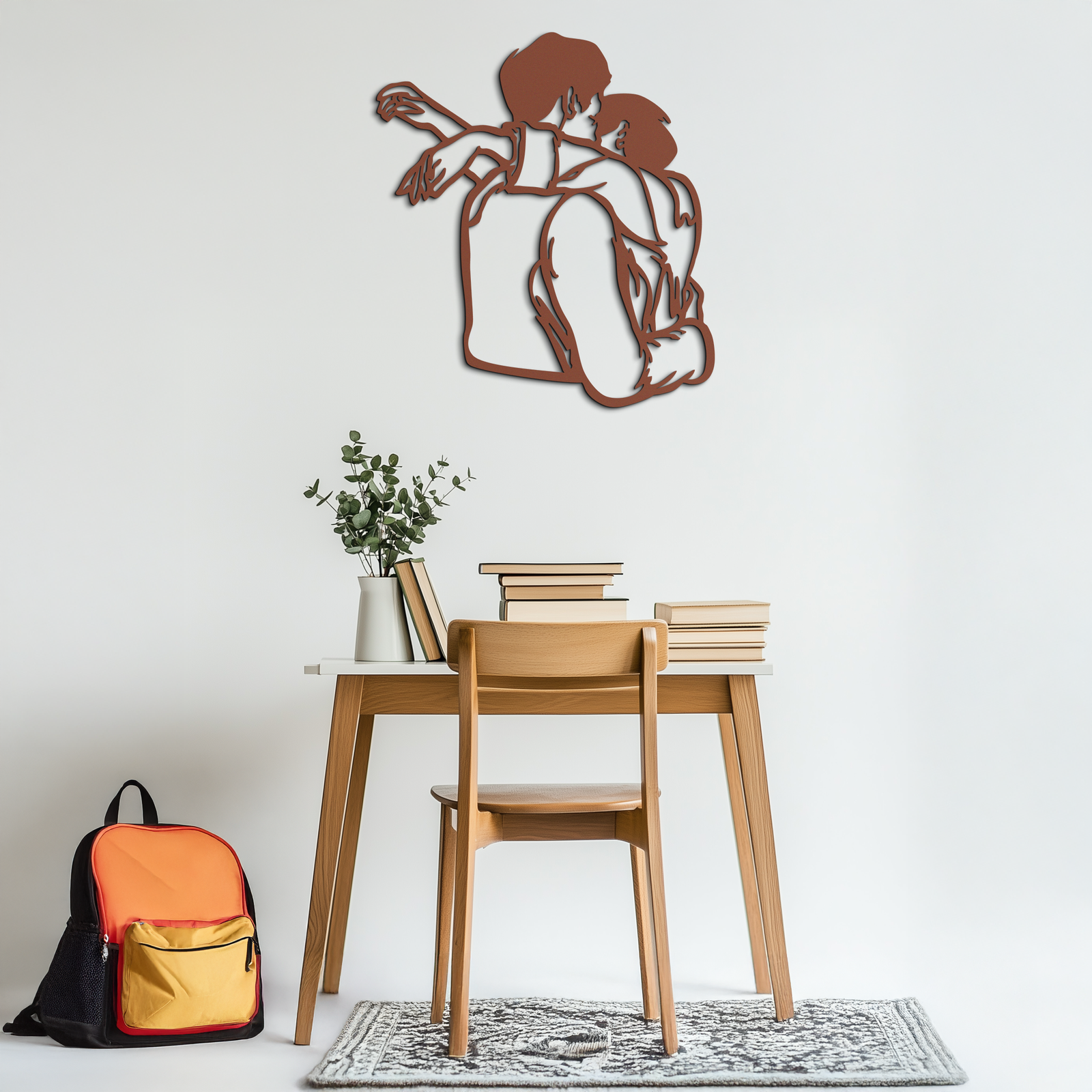 Embracing Couple Metal Wall Art – Romantic Silhouette for Modern Interiors- KAF647
