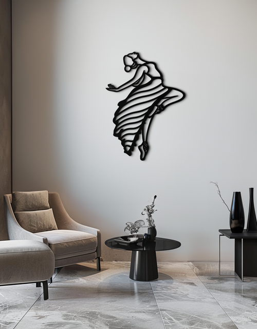 Load image into Gallery viewer, Dancing Woman Metal Wall Art – Graceful Silhouette Décor for Artistic Spaces- KAF648