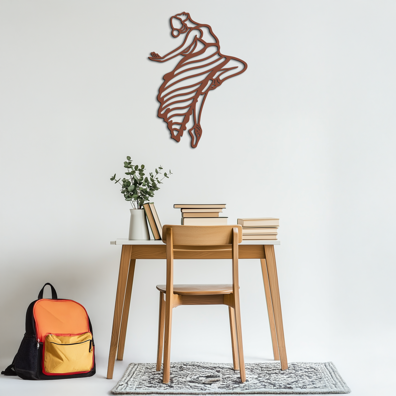 Dancing Woman Metal Wall Art – Graceful Silhouette Décor for Artistic Spaces- KAF648