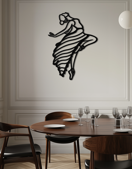Load image into Gallery viewer, Dancing Woman Metal Wall Art – Graceful Silhouette Décor for Artistic Spaces- KAF648