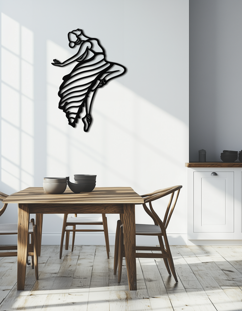 Load image into Gallery viewer, Dancing Woman Metal Wall Art – Graceful Silhouette Décor for Artistic Spaces- KAF648