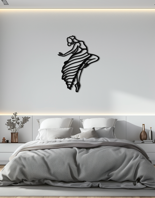 Load image into Gallery viewer, Dancing Woman Metal Wall Art – Graceful Silhouette Décor for Artistic Spaces- KAF648
