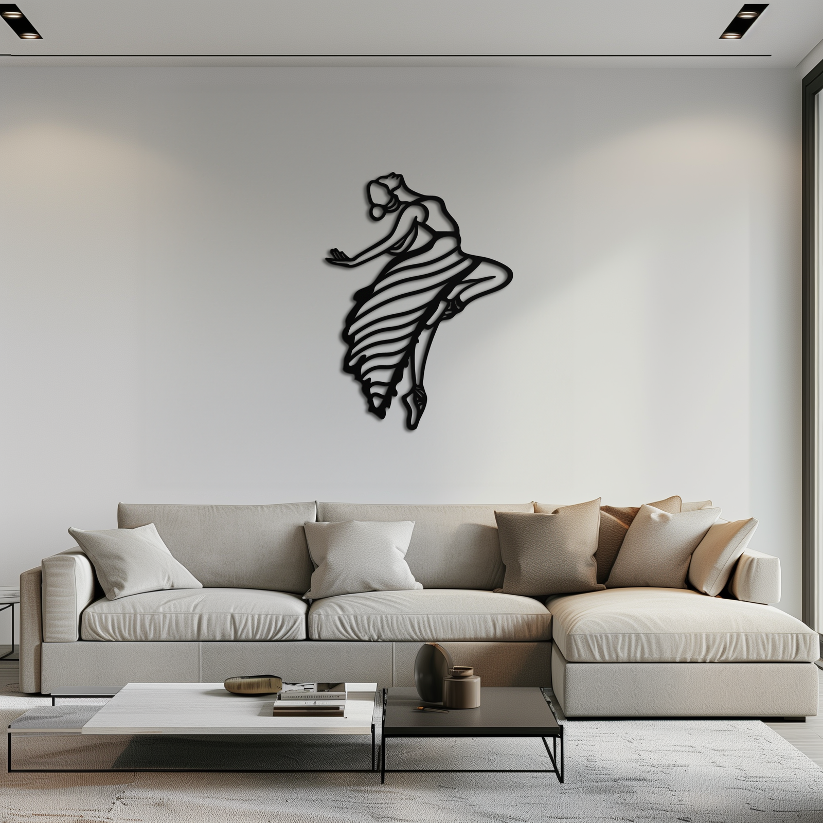 Dancing Woman Metal Wall Art – Graceful Silhouette Décor for Artistic Spaces- KAF648