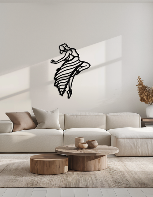 Load image into Gallery viewer, Dancing Woman Metal Wall Art – Graceful Silhouette Décor for Artistic Spaces- KAF648