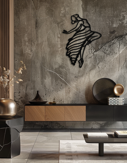 Load image into Gallery viewer, Dancing Woman Metal Wall Art – Graceful Silhouette Décor for Artistic Spaces- KAF648