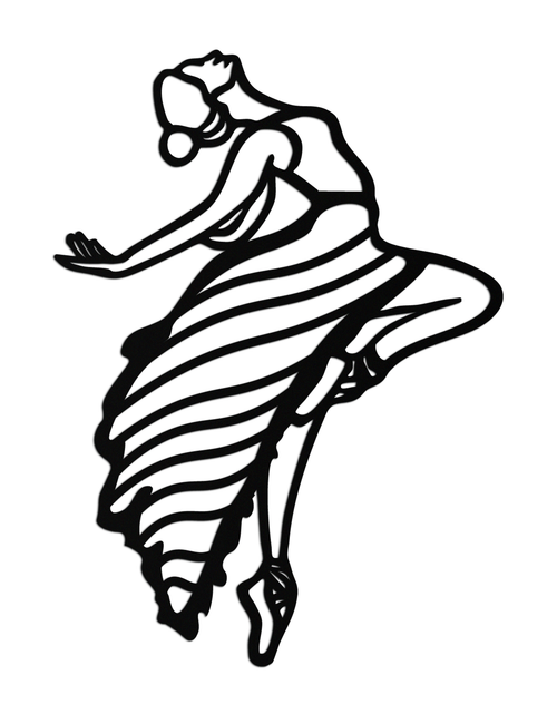 Load image into Gallery viewer, Dancing Woman Metal Wall Art – Graceful Silhouette Décor for Artistic Spaces- KAF648