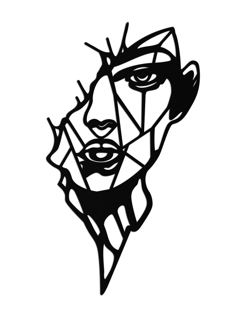 Load image into Gallery viewer, Abstract Line Art Woman Face Metal Wall Art – Modern Feminine Silhouette Decor- KAF650