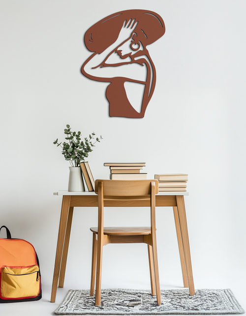 Load image into Gallery viewer, Elegant Woman with Hat Metal Wall Art – Fashion-Inspired Silhouette Décor- KAF651