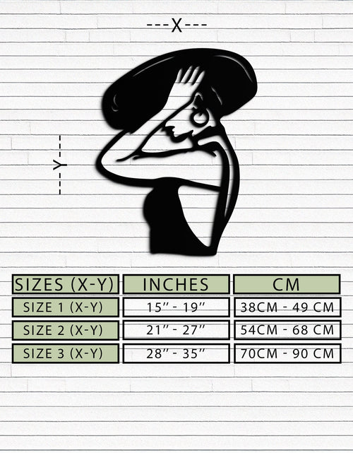 Load image into Gallery viewer, Elegant Woman with Hat Metal Wall Art – Fashion-Inspired Silhouette Décor- KAF651