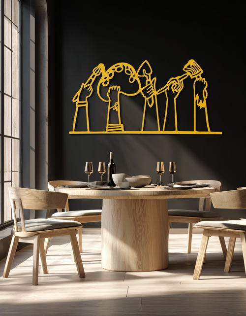 Load image into Gallery viewer, Paint Brushes Metal Wall Art – Creative Studio Decor for Artists and Art Lovers- KAF652