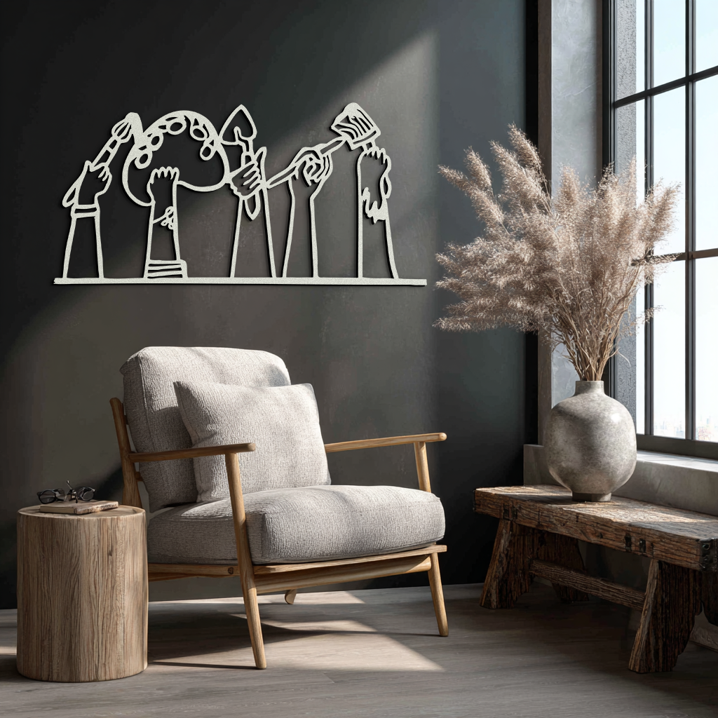 Paint Brushes Metal Wall Art – Creative Studio Decor for Artists and Art Lovers- KAF652
