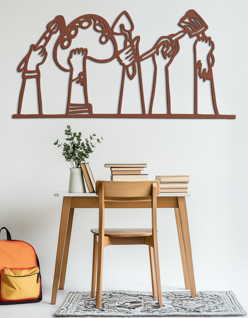 Load image into Gallery viewer, Paint Brushes Metal Wall Art – Creative Studio Decor for Artists and Art Lovers- KAF652