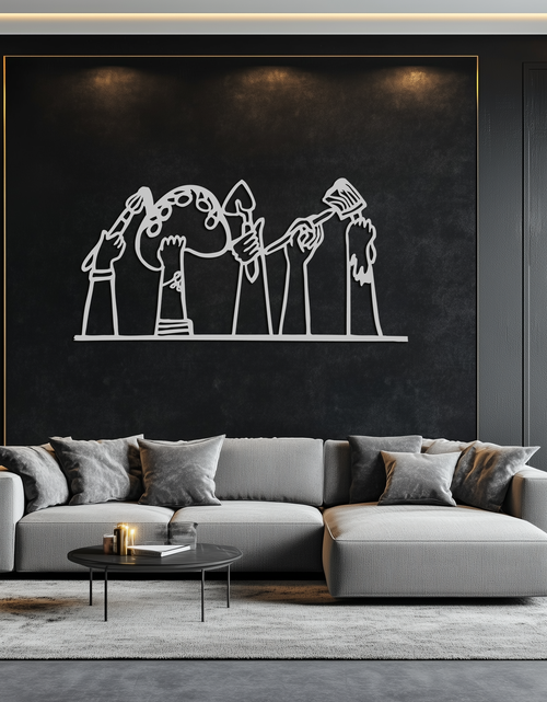 Load image into Gallery viewer, Paint Brushes Metal Wall Art – Creative Studio Decor for Artists and Art Lovers- KAF652