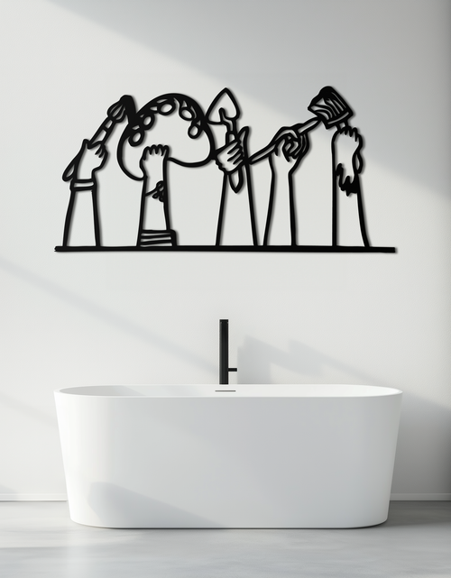 Load image into Gallery viewer, Paint Brushes Metal Wall Art – Creative Studio Decor for Artists and Art Lovers- KAF652