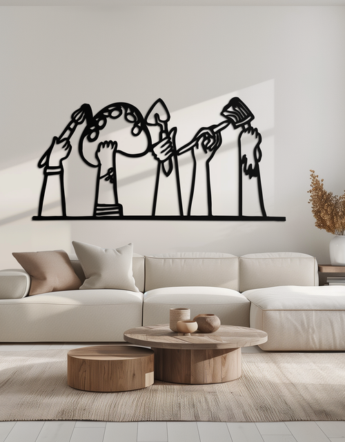 Load image into Gallery viewer, Paint Brushes Metal Wall Art – Creative Studio Decor for Artists and Art Lovers- KAF652