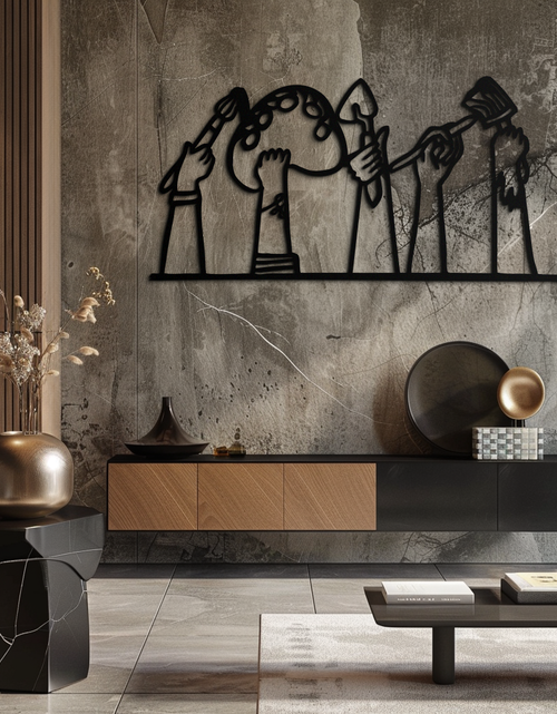 Load image into Gallery viewer, Paint Brushes Metal Wall Art – Creative Studio Decor for Artists and Art Lovers- KAF652