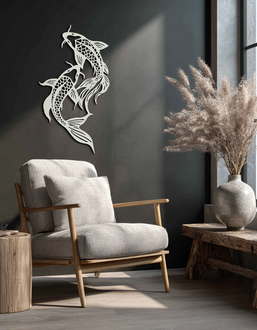 Load image into Gallery viewer, Dual Fish Metal Wall Art – Nature-Inspired Aquatic Silhouette for Modern Interiors- KAF653